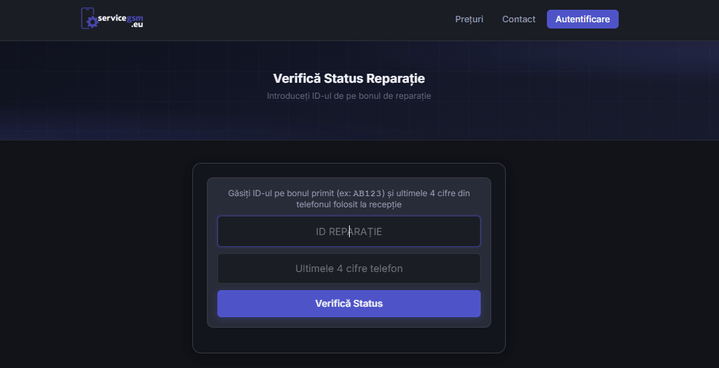 Cum am securizat verificarea statusului reparațiilor